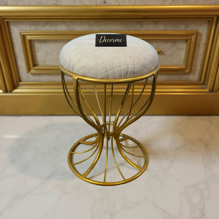 Elegant Curved Iron Stool golden